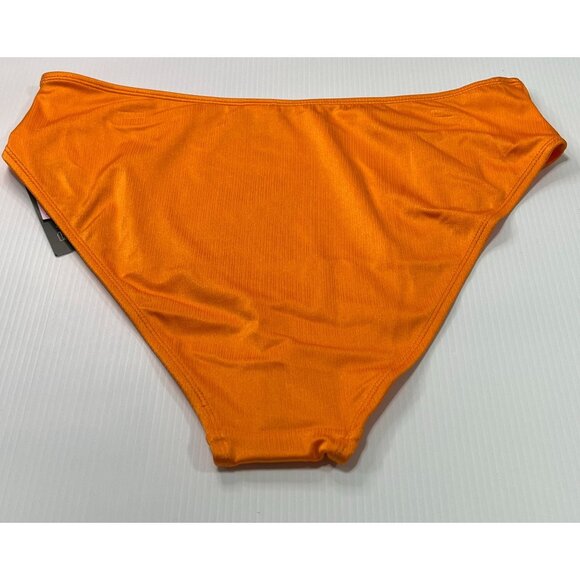 Wild Fable- Women's Ribbed High Waist High Leg Extra Cheeky Bikini Bottom-Orange - Picture 4 of 13